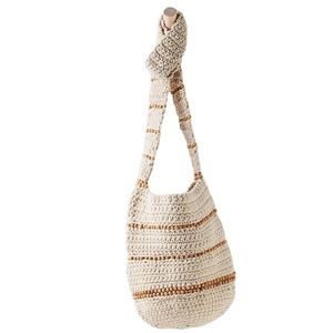 Free People Meet Me In Mallorca Crochet Macrame Beaded Crossbody Bag | One Size